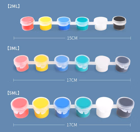 2 ml, 3 ml, 5 ml, 12 ml, 6/8/12/24 Farben, ungiftiger Streifentopf, professionelles Acryl-Farbtopf-Set