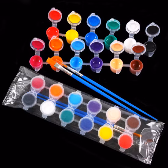 Umweltfreundliches Acrylfarben-Set mit Pinsel im Großhandel – 12 Farben Kinder-Acrylfarbe 3 ml Acrylfarben-Set für Kinder