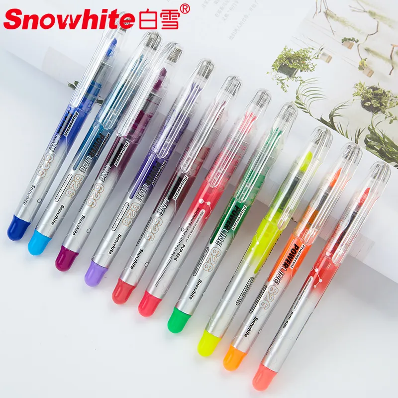 Einziehbarer Textmarker von Office Supply, 10 Farben, Pastelltinte, Qualitätsstift für 30 Jahre